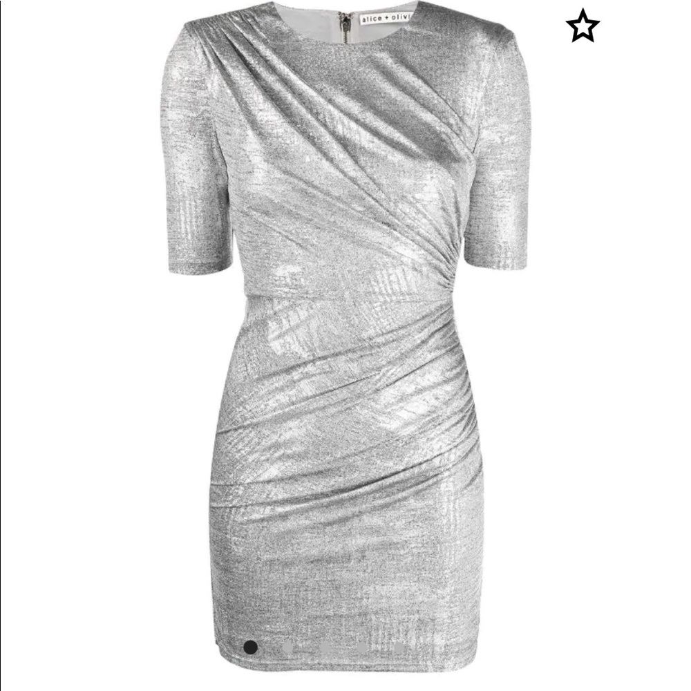 Alice and Olivia silver dress